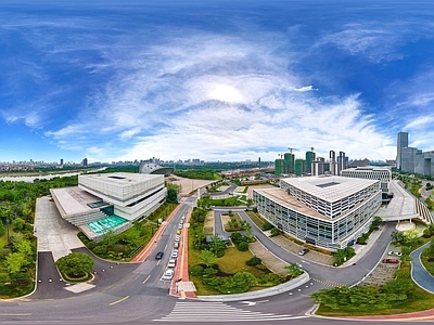 现代城市HDR 城市生态绿化全景