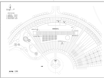 现代学校建筑 现代环形图书馆 施工图