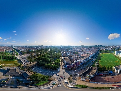 现代城市HDR 城市生态绿化全景