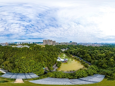 现代城市HDR 城市生态绿化全景