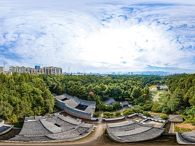 现代城市HDR 城市生态绿化全景