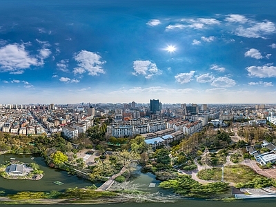 现代城市HDR 城市生态绿化全景