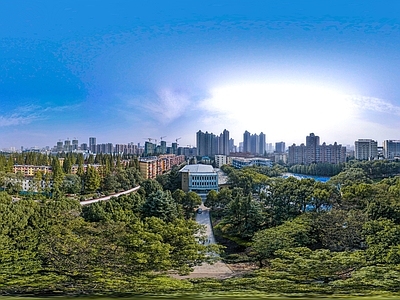 现代城市HDR 城市生态绿化全景