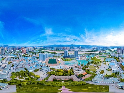 现代城市HDR 城市生态绿化全景