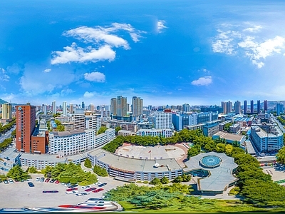 现代城市HDR 城市生态绿化全景