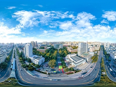 现代城市HDR 城市生态绿化全景