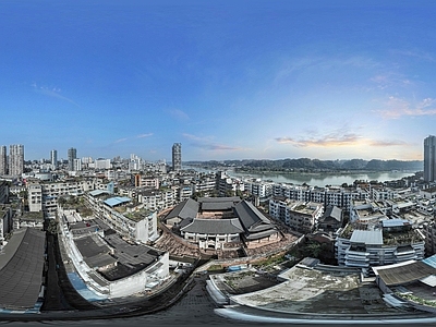 现代城市HDR 城市生态绿化全景