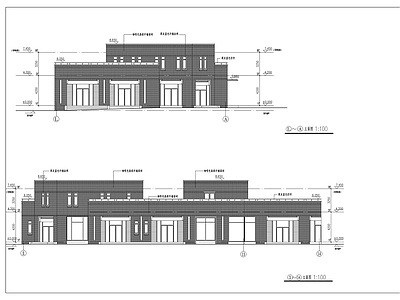 新中式中式商业街 商业街二层建筑 施工图