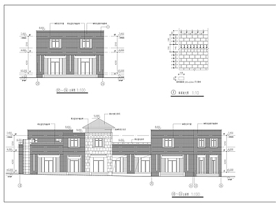 现代新中式商业街 休闲小镇商铺建筑 施工图
