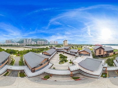 现代城市HDR 城市生态绿化全景