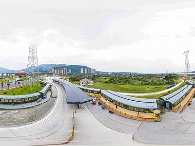 现代城市HDR 城市生态绿化全景