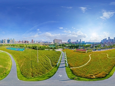 现代城市HDR 城市生态绿化全景