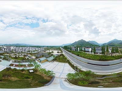 现代城市HDR 城市生态绿化全景