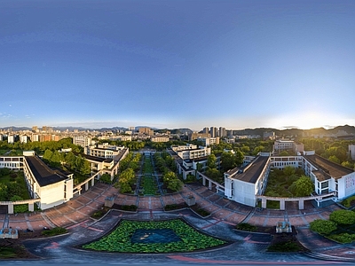 现代城市HDR 城市生态绿化全景