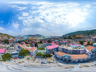 现代城市HDR 城市生态绿化全景