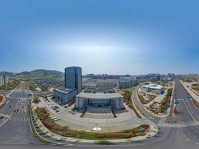 现代城市HDR 城市生态绿化全景