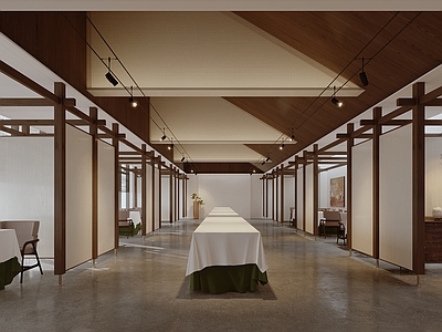现代中古西餐厅 西餐美术馆展厅