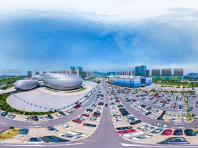 现代城市HDR 城市生态绿化全景