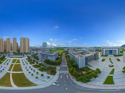 现代城市HDR 城市生态绿化全景