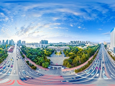 现代城市HDR 城市生态绿化全景