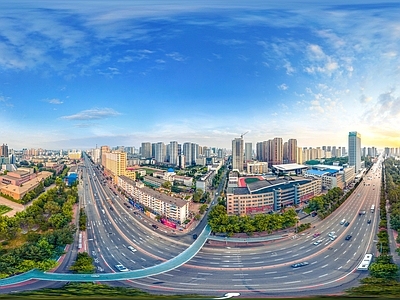 现代城市HDR 城市生态绿化全景