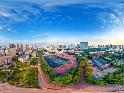 现代城市HDR 城市生态绿化全景