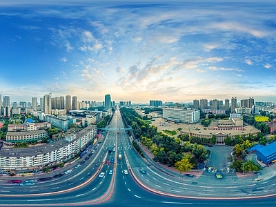 现代城市HDR 城市生态绿化全景