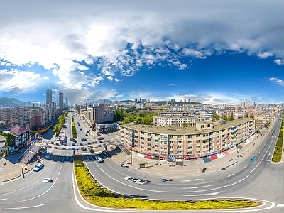 现代城市HDR 城市生态绿化全景