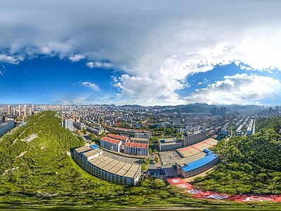 现代城市HDR 城市生态绿化全景