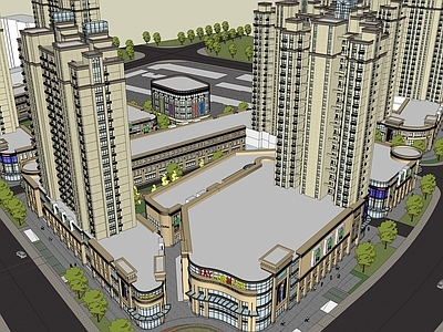 现代商场建筑 商业裙楼