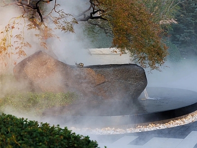 新中式日式水景 景石水景 新中式景石水景 庭院景石水景 水景