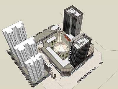 现代商场建筑 商业多层