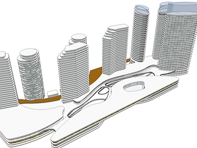 现代商场建筑 商业裙楼
