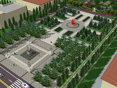 现代景观公园 社区公园流线型