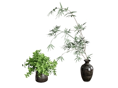 新中式现代花瓶 花瓶 植物绿植 盆栽