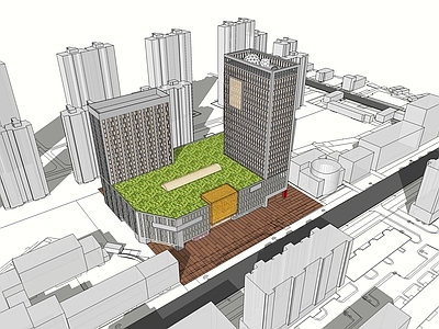 现代商场建筑 商业多层