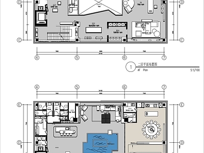 现代欧式会所 北京两层 商务接待会所 施工图