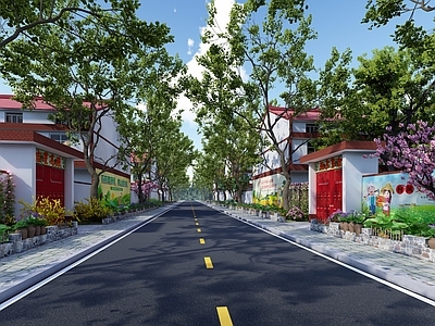 新中式现代乡村庭院 乡村景观