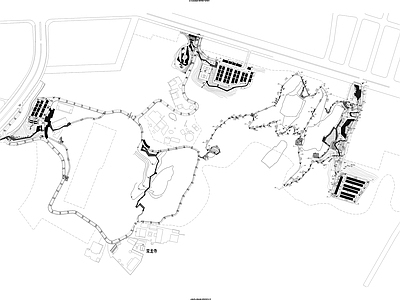 现代公园景观 山地规划 露营基地 施工图