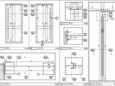 现代门节点 单开玻璃 地弹簧玻璃 型材边框玻璃 玻璃开 玻璃节点 施工图