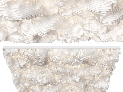 现代吊顶 布艺 纸片 艺术