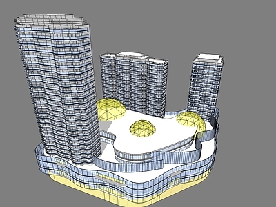 现代其他商业建筑 商业住宅楼