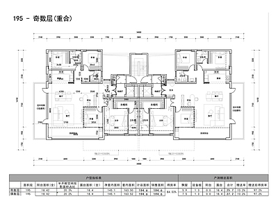 现代住宅楼建筑 四代宅户型方案图 空中 创新大高层户型 施工图