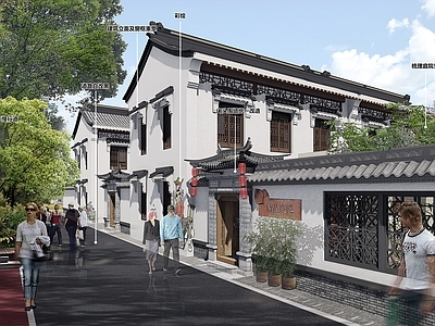 中式复古民宿建筑 精品民俗 乡村农家乐 民居改造 中式传统 美丽庭院