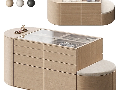现代奶油储物柜 现代中岛柜 实木柜 饰品柜 饰品 展示柜