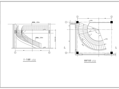 现代其他商业建筑 单层扇形旋转混凝 施工图