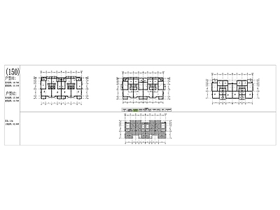 现代住宅楼建筑 联排 别墅 住宅 平面图 施工图