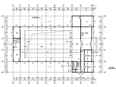 现代体育馆建筑 2层游泳馆建施 施工图 体育馆建筑
