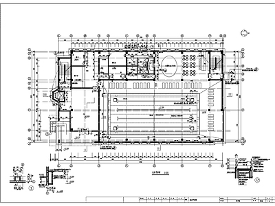 现代体育馆建筑 5层体育馆建施 游泳馆 施工图 体育馆建筑