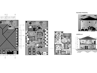 现代住宅楼建筑 家庭平房Dwg 自建房 人才公寓 施工图